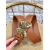 Gucci Width 4cm Leather Belt Brown with Butterfly Buckle