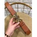 Gucci Width 4cm Leather Belt Brown with Butterfly Buckle