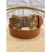 Gucci Width 4cm Leather Belt Brown with Butterfly Buckle