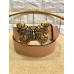 Gucci Width 4cm Leather Belt Nude with Butterfly Buckle