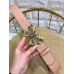 Gucci Width 4cm Leather Belt Nude with Butterfly Buckle