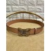 Gucci Width 4cm Leather Belt Nude with Butterfly Buckle