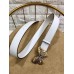 Gucci Width 4cm Leather Belt White with Butterfly Buckle