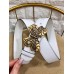 Gucci Width 4cm Leather Belt White with Butterfly Buckle