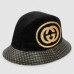 Gucci Dapper Dan GG Black Leather Hat