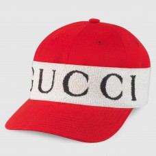 Gucci Red Baseball Hat With Gucci Headband
