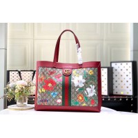 Gucci 547947 Ophidia GG Flora medium tote bag Beige/ebony GG Supreme canvas with Flora print