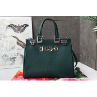 Gucci 569712 Zumi grainy leather small top handle bag in Green grainy leather