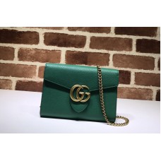 Gucci 401232 GG Marmont leather mini chain bag Green Leather