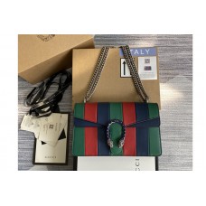 Gucci 400249 Dionysus leather shoulder bag in Green/Blue/Red Leather