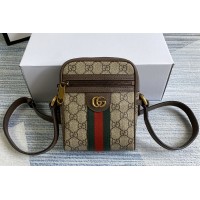 Gucci 598127 Ophidia GG shoulder bag in Beige/ebony GG Supreme canvas