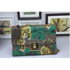 Gucci 409486 Padlock Tiger GG Shoulder Bags Green