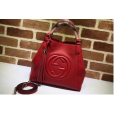 Gucci 336751 Soho Grainy Leather Shoulder Bags Red