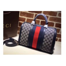 Gucci 247205 Vintage Web Original GG Canvas Boston Bags Blue