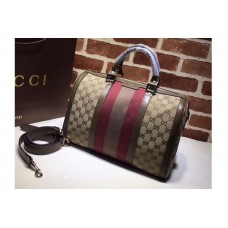 Gucci 247205 Vintage Web Original GG Canvas Boston Bags Brown