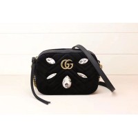 Gucci 448065 GG Marmont mini bags Black Velvet