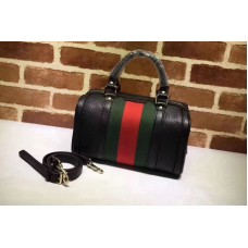 Gucci 269876 Vintage Leather Boston Bags Black