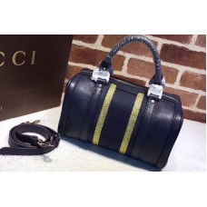 Gucci 269876 Vintage Leather Boston Bags Blue