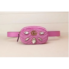 Gucci 476434 GG Marmont belt bags Pink Velvet