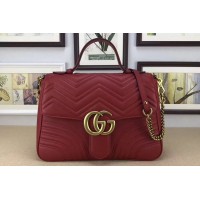 Gucci 498109 GG Marmont medium top handle bags Red