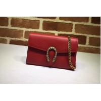 Gucci 401231 Dionysus Leather Mini Chain Bags Red
