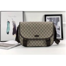 Gucci 201732 GG Supreme Canvas Medium Messenger Bag Coffee