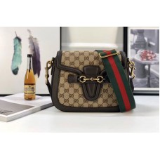 Gucci 383848 Lady Web Original GG Canvas Shoulder Bag Coffee