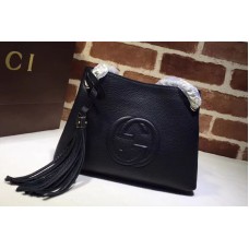 Gucci 387043 GG Soho Leather Chain Strap Shoulder Bag Black