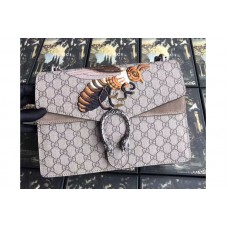 Gucci 400235 Dionysus GG Supreme Bee Embroidered Shoulder Bag