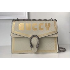 Gucci 403348 Dionysus Guccy Leather Shoulder Bag White