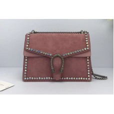 Gucci 403348 Dionysus Suede With Diamond Shoulder Bags Pink