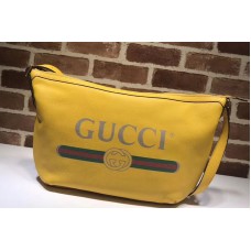 Gucci 523588 Print Half-moon Hobo Bag Yellow