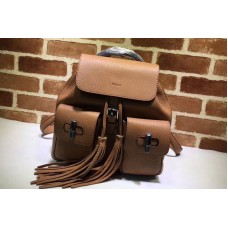 Gucci 370833 Bamboo Leather Backpack Brown