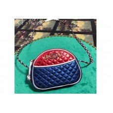 Gucci 534951 Laminated Leather Mini Bags Blue And Red