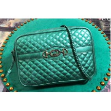 Gucci 541061 Laminated Leather Small Shoulder Bag Green