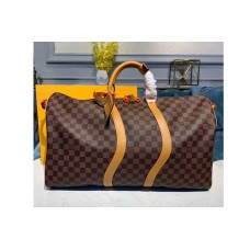 Louis Vuitton M44474 LV Keepall Bandouliere 50 Bags Damier Ebene Canvas