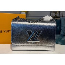 Louis Vuitton M53597 LV Twist MM handbags Silver Epi Leather