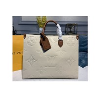 Louis Vuitton M45081 LV Onthego GM tote Bags in Beige Monogram Empreinte Leather