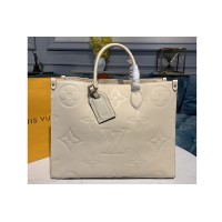 Louis Vuitton M45081 LV Onthego GM tote Bags in Beige Monogram Empreinte Leather