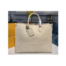 Louis Vuitton M45081 LV Onthego GM tote Bags in Beige Monogram Empreinte Leather