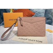 Louis Vuitton M68707 LV Pochette Melanie MM Bag in Pink Monogram Empreinte leather