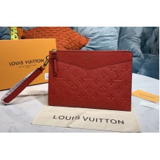 Louis Vuitton M68707 LV Pochette Melanie MM Bag in Red Monogram Empreinte leather