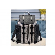Louis Vuitton M55699 LV Christopher PM backpack in Black/Silver Monogram Eclipse Canvas