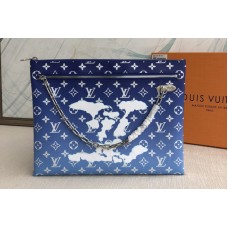 Louis Vuitton M45480 LV Virgil Abloh Etui Voyage GM in Blue Monogram Canvas