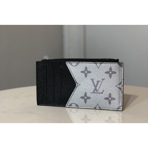 coin card holder leather small bag Louis Vuitton Silver in Leather -  21632840