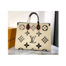 Louis Vuitton M45372 LV Crafty OnTheGo GM tote bag in Black Embossed grained cowhide leather