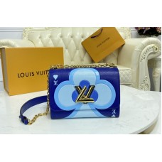 Louis Vuitton M57460 LV Game On Twist PM chain handbag in Blue Transformed epi leather