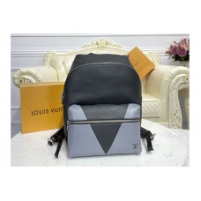 Louis Vuitton M30728 LV Discovery backpack in Gray monochrome Taiga leather