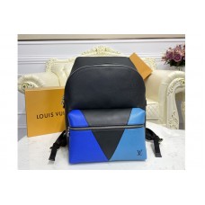 Louis Vuitton M30735 LV Discovery backpack in Blue monochrome Taiga leather