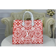 Louis Vuitton M45358 LV Crafty Onthego GM tote bag in Red Monogram Giant coated canvas